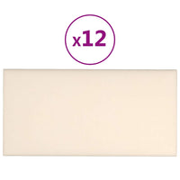Pannelli Murali 12 pz Crema 60x30 cm Velluto 2,16 m² 343871