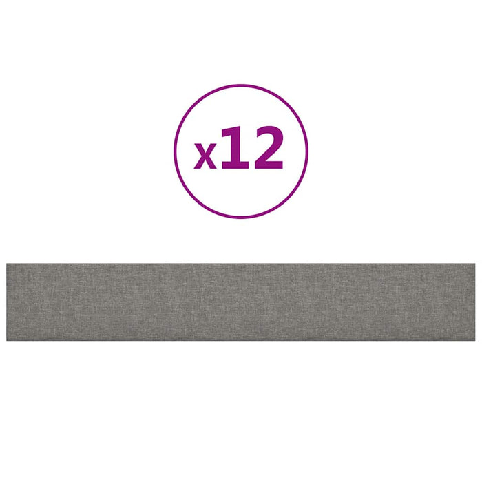 Pannelli Murali 12 pz Grigio Chiaro 90x15 cm Tessuto 1,62 m² 343873