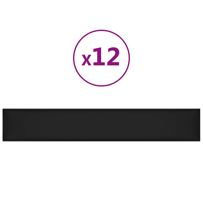 Pannelli Murali 12 pz Neri 90x15 cm in Similpelle 1,62 mÂ² cod mxl 20253