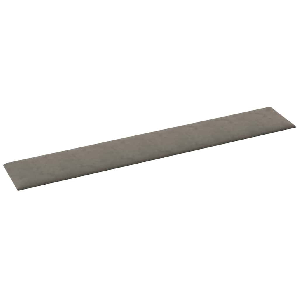 Pannelli Murali 12 pz Grigio Chiaro 90x15 cm Velluto 1,62 m² 343891