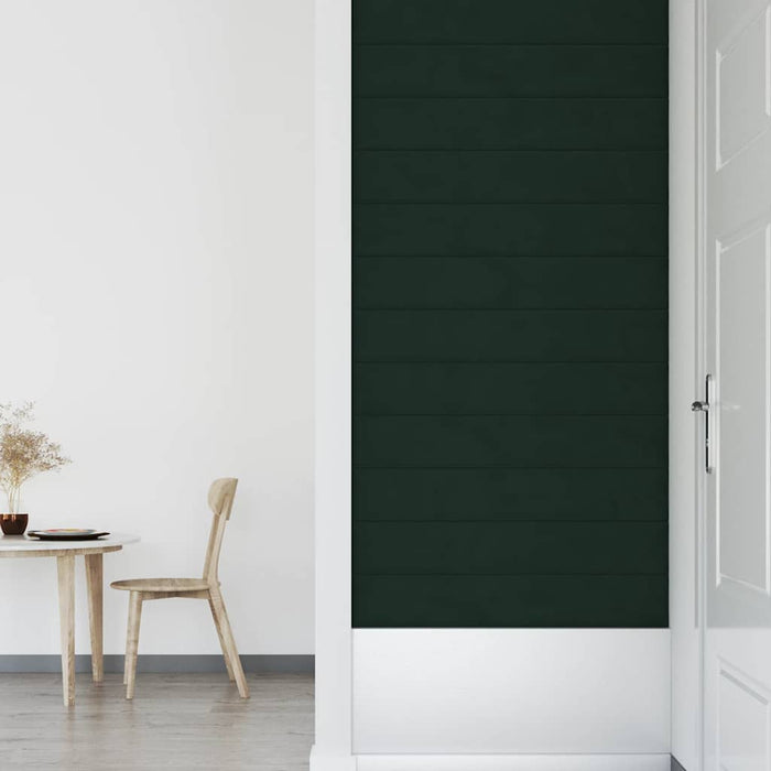 Pannelli Murali 12 pz Verde Scuro 90x15 cm Velluto 1,62 mÂ² cod mxl 19076