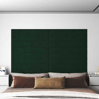 Pannelli Murali 12 pz Verde Scuro 90x15 cm Velluto 1,62 m² 343893