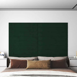 Pannelli Murali 12 pz Verde Scuro 90x15 cm Velluto 1,62 mÂ² cod mxl 19076