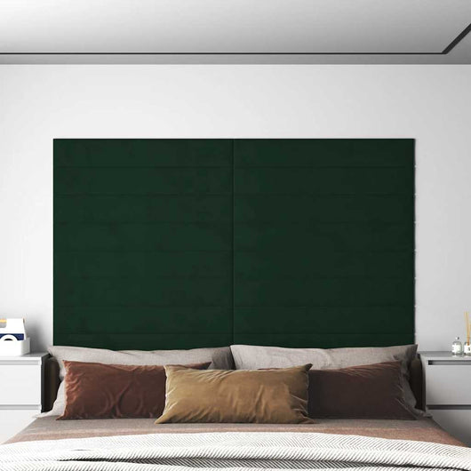 Pannelli Murali 12 pz Verde Scuro 90x15 cm Velluto 1,62 mÂ² cod mxl 19076
