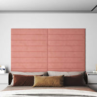 Pannelli Murali 12 pz Rosa 90x15 cm Velluto 1,62 m² 343894