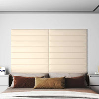 Pannelli Murali 12 pz Crema 90x15 cm Velluto 1,62 m²