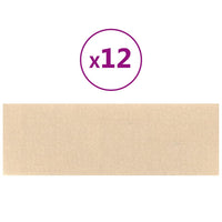 Pannelli Murali 12 pz Crema 90x15 cm Tessuto 3,24 m² 343900