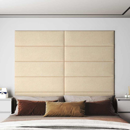 Pannelli Murali 12 pz Crema 90x15 cm Tessuto 3,24 mÂ² cod mxl 18070