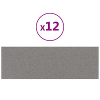 Pannelli Murali 12 pz Grigio Chiaro 90x30 cm Tessuto 3,24 m² 343901