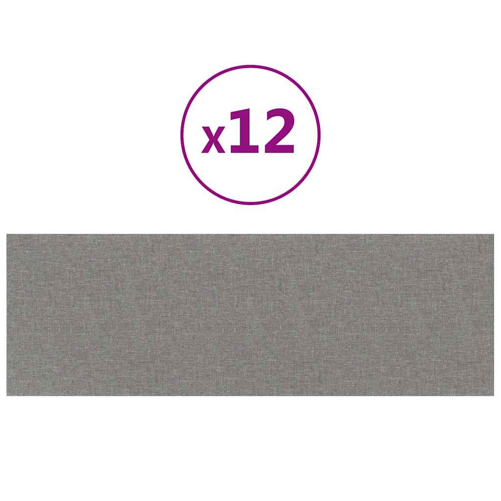 Pannelli Murali 12 pz Grigio Chiaro 90x30 cm Tessuto 3,24 mÂ² cod mxl 12413