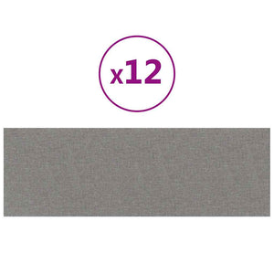 Pannelli Murali 12 pz Grigio Chiaro 90x30 cm Tessuto 3,24 mÂ² cod mxl 12413