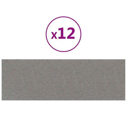 Pannelli Murali 12 pz Grigio Chiaro 90x30 cm Tessuto 3,24 mÂ² cod mxl 12413
