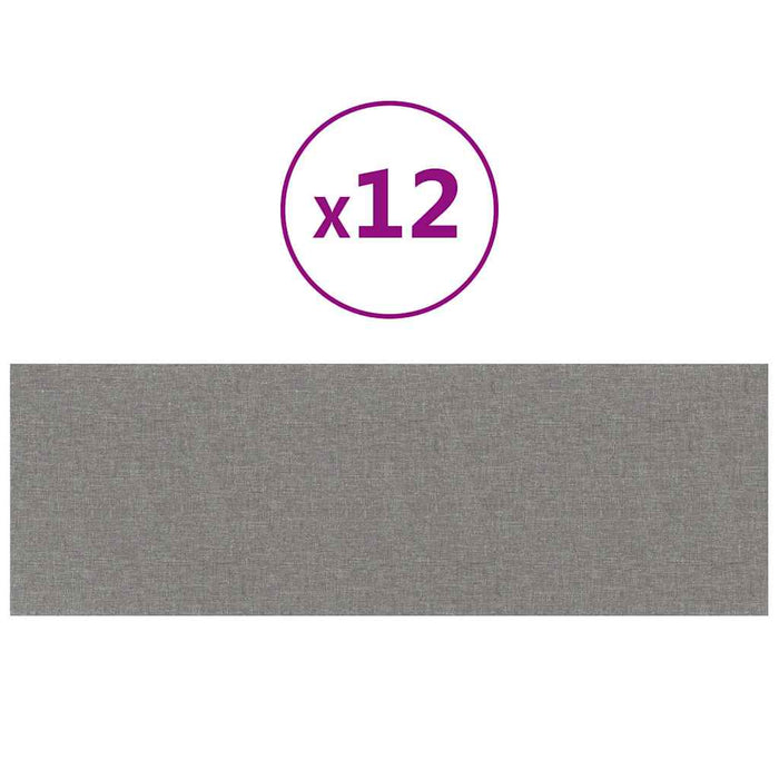 Pannelli Murali 12 pz Grigio Chiaro 90x30 cm Tessuto 3,24 mÂ² cod mxl 12413