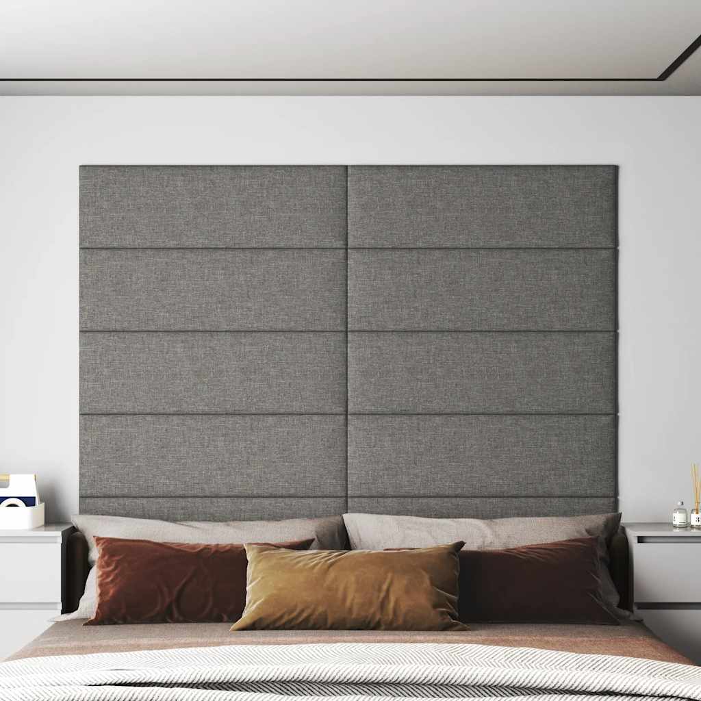 Pannelli Murali 12 pz Grigio Chiaro 90x30 cm Tessuto 3,24 m² 343901