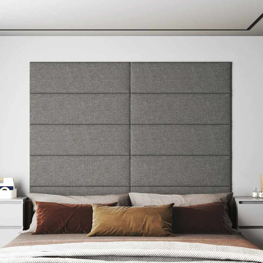 Pannelli Murali 12 pz Grigio Chiaro 90x30 cm Tessuto 3,24 m² 343901
