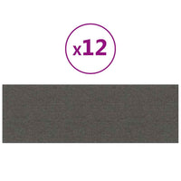 Pannelli Murali 12 pz Grigio Scuro 90x30 cm Tessuto 3,24 m²