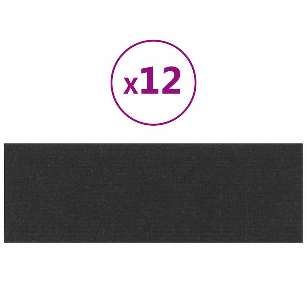 Pannelli Murali 12 pz Neri 90x30 cm in Tessuto 3,24 mÂ² cod mxl 27159