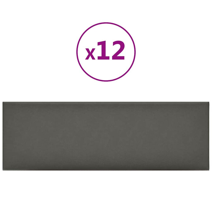 Pannelli Murali 12 pz Grigi 90x30 cm in Similpelle 3,24 mÂ² cod mxl 8641