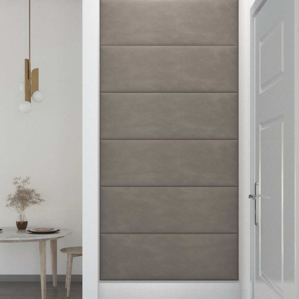 Pannelli Murali 12 pz Grigio Chiaro 90x30 cm Velluto 3,24 m²