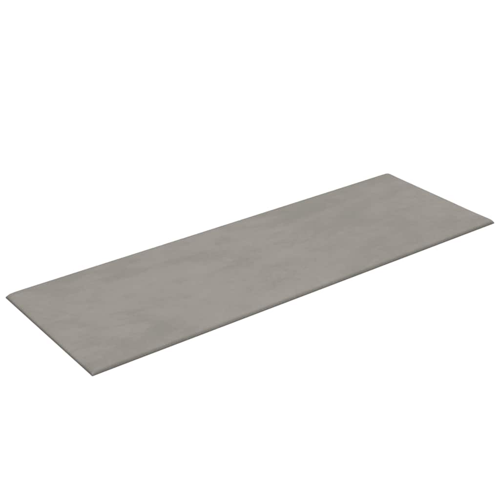 Pannelli Murali 12 pz Grigio Chiaro 90x30 cm Velluto 3,24 m² 343919