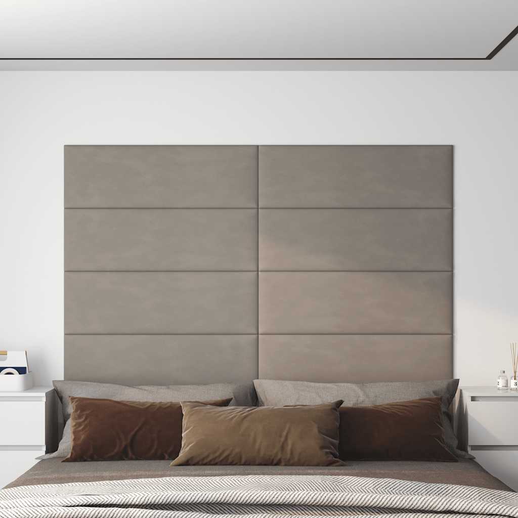 Pannelli Murali 12 pz Grigio Chiaro 90x30 cm Velluto 3,24 m² 343919