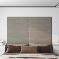 Pannelli Murali 12 pz Grigio Chiaro 90x30 cm Velluto 3,24 m² 343919