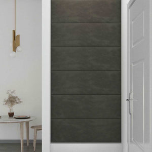 Pannelli Murali 12 pz Grigio Scuro 90x30 cm Velluto 3,24 mÂ²