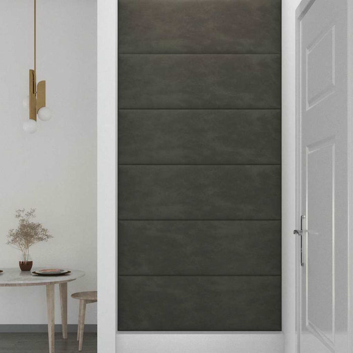 Pannelli Murali 12 pz Grigio Scuro 90x30 cm Velluto 3,24 mÂ²
