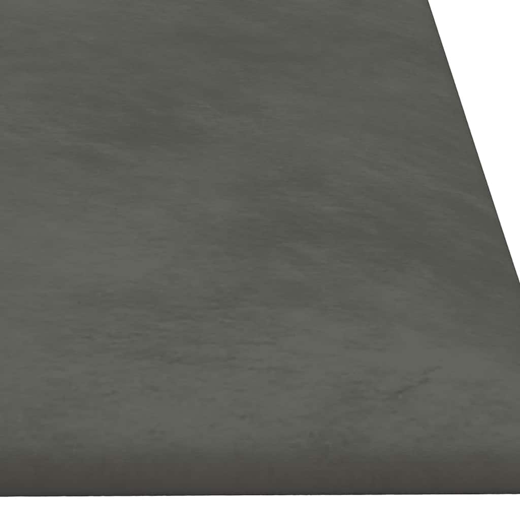 Pannelli Murali 12 pz Grigio Scuro 90x30 cm Velluto 3,24 mÂ²