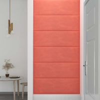 Pannelli Murali 12 pz Rosa 90x30 cm Velluto 3,24 mÂ²