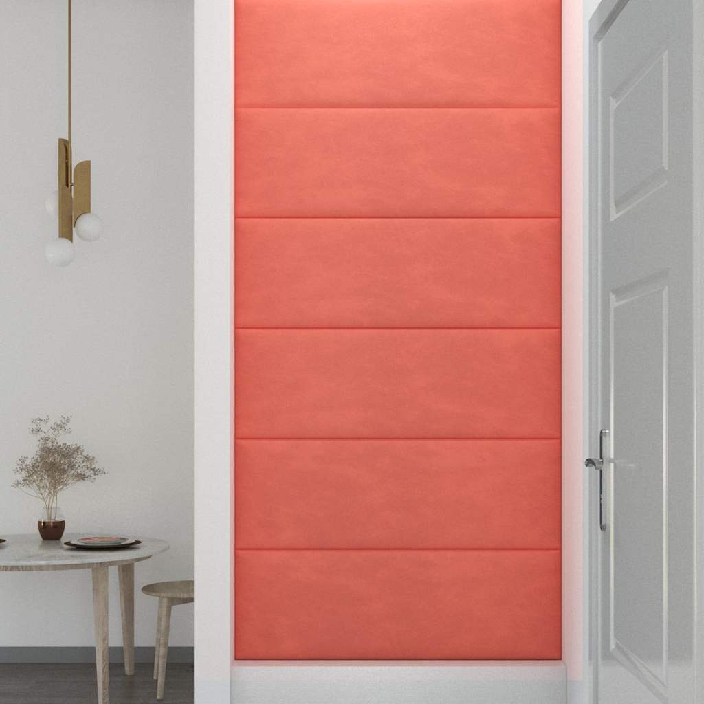 Pannelli Murali 12 pz Rosa 90x30 cm Velluto 3,24 m² 343922