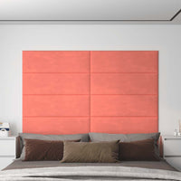 Pannelli Murali 12 pz Rosa 90x30 cm Velluto 3,24 mÂ²