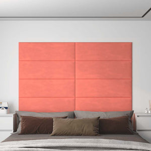 Pannelli Murali 12 pz Rosa 90x30 cm Velluto 3,24 mÂ²