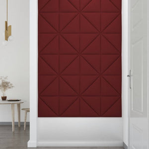 Pannelli Murali 12 pz Rosso Vino 30x30 cm Tessuto 0,54 mÂ²