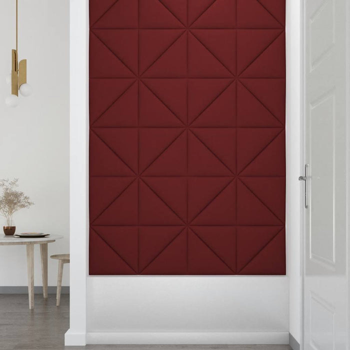 Pannelli Murali 12 pz Rosso Vino 30x30 cm Tessuto 0,54 mÂ²