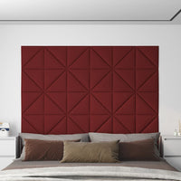 Pannelli Murali 12 pz Rosso Vino 30x30 cm Tessuto 0,54 mÂ²
