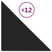 Pannelli Murali 12 pz Neri 30x30 cm Tessuto 0,54 m² 343936
