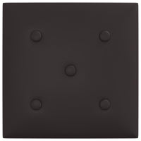 Pannelli Murali 12 pz Neri 30x30 cm Similpelle 1,08 m² 343974