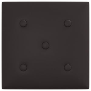 Pannelli Murali 12 pz Neri 30x30 cm Similpelle 1,08 m² 343974