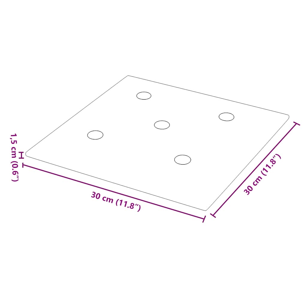 Pannelli Murali 12 pz Neri 30x30 cm Similpelle 1,08 m² 343974