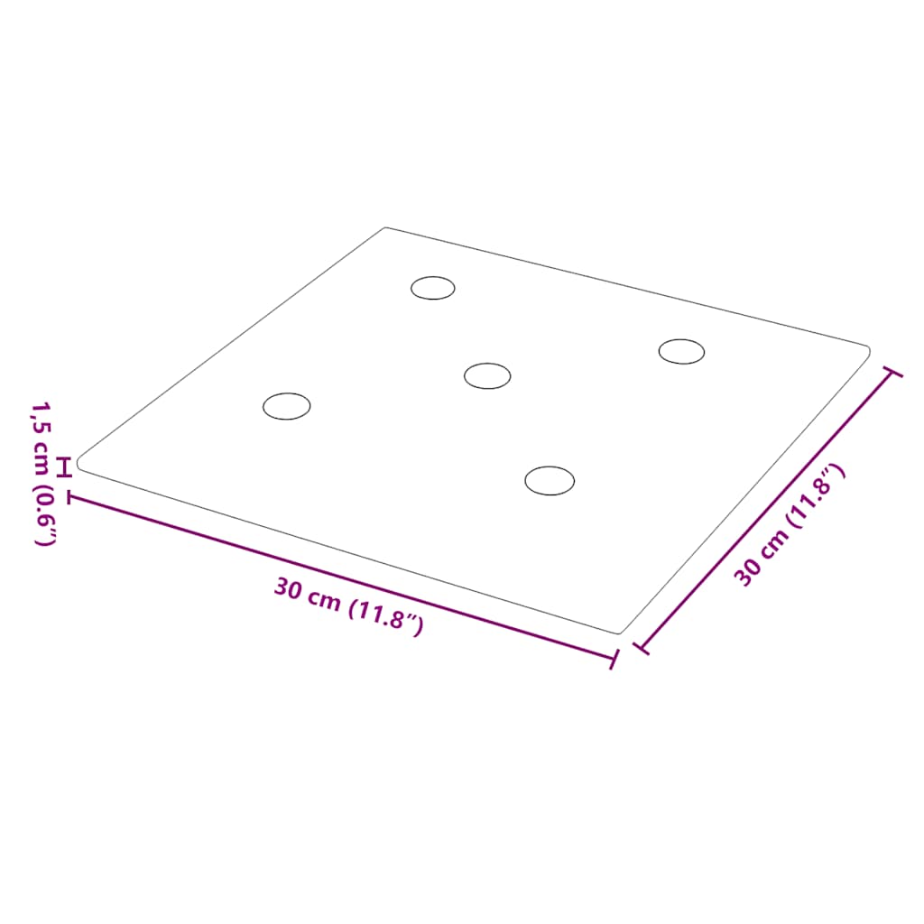 Pannelli Murali 12 pz Rossi 30x30 cm Similpelle 1,08 m² 343976