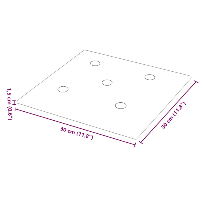 Pannelli Murali 12 pz Rossi 30x30 cm Similpelle 1,08 m² 343976