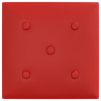 Pannelli Murali 12 pz Rosso Vino 30x30 cm Similpelle 1,08 m² 343979