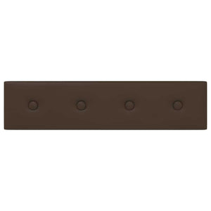 Pannelli Murali 12 pz Marrone 60x15 cm Similpelle 1,08 mÂ²