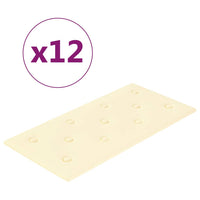 Pannelli Murali 12 pz Crema 60x30 cm Similpelle 2,16 m² 343989