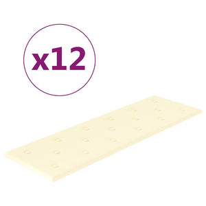 Pannelli Murali 12 pz Crema 90x30 cm in Similpelle 3,24 m² 344003