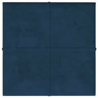 Pannelli Murali 12 pz Blu 30x30 cm in Velluto 1,08 m² 344041