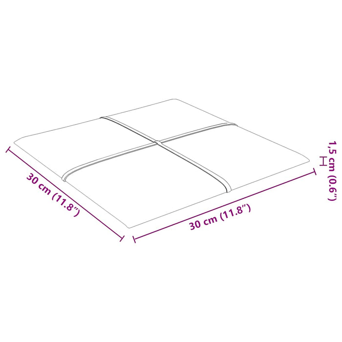 Pannelli Murali 12 pz Blu 30x30 cm in Velluto 1,08 m² 344041