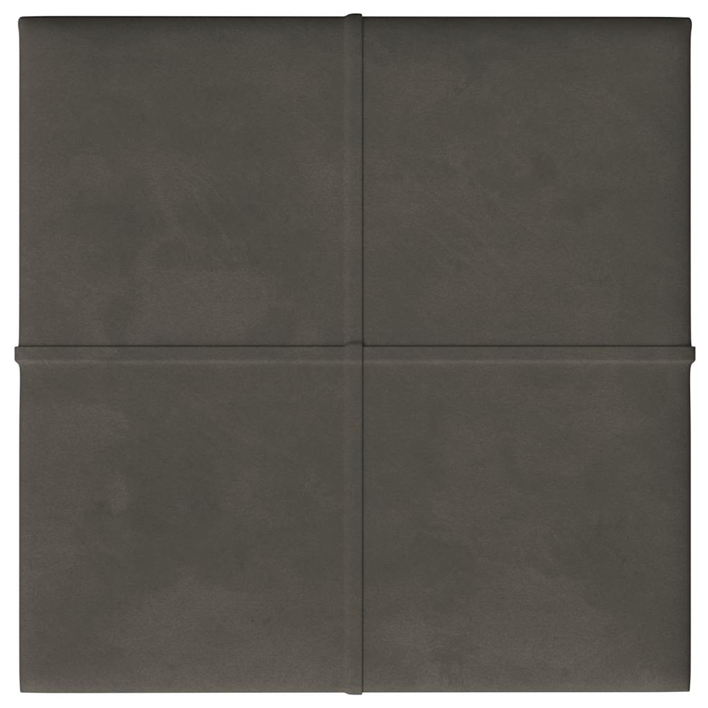 Pannelli Murali 12 pz Grigio Scuro 30x30 cm in Velluto 1,08 m² 344043