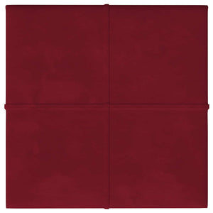 Pannelli Murali 12 pz Rosso Vino 60x15 cm Velluto 1,08 mÂ² cod mxl 23444